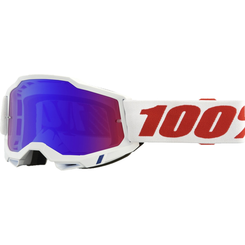 100% - 100% Accuri 2 Pure Goggles - 50014-00028 - Pure/White/Red/Red/Blue Mirror Lens - OSFM
