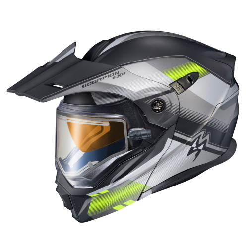 Scorpion - Scorpion EXO-AT950 ZEC Snow Helmet with Electric Shield - 95-1828-EC - Gray/Hi-Vis - 3XL