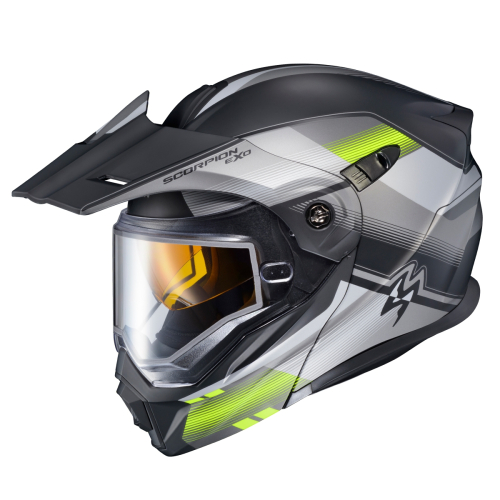 Scorpion - Scorpion EXO-AT950 ZEC Snow Helmet with Dual Lens Shield - 95-1824-SD - Gray/Hi-Vis - Medium