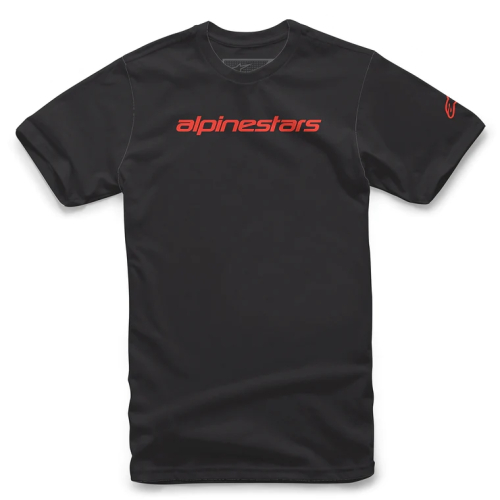Alpinestars - Alpinestars Linear Wordmark T-Shirt - 1212720201523L - Black/Red - Large