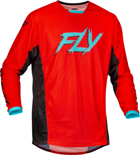 Fly Racing - Fly Racing Kinetic Mesh Rave Jersey - 377-312X - Red/Black/Mint - X-Large
