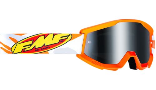 FMF Racing - FMF Racing PowerCore Assault Youth Goggles - F-50500-252-09 - Orange / Silver Mirror Lens - OSFM