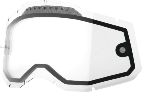 100% - 100% Replacement Dual Vented Lens for Racecraft 2/Accuri 2/Stratus 2 Goggles - Clear - 51008-601-01