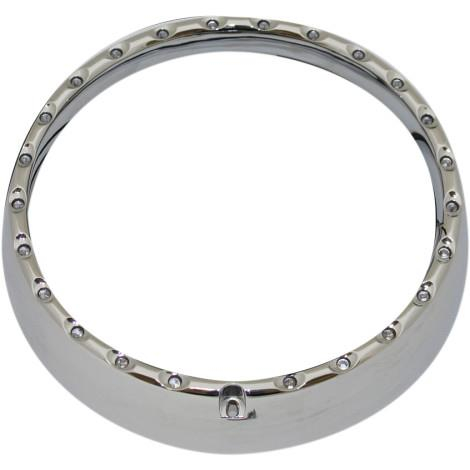 Custom Dynamics - Custom Dynamics 7in. LED Halo Headlight Trim Rings with Built-In Turn Signals - Chrome/White - CDTB-BAT-W-C