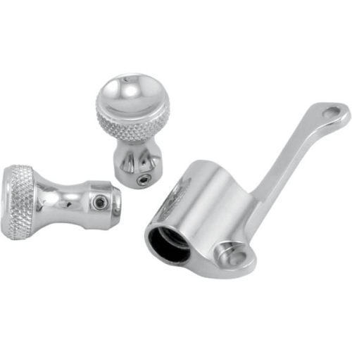 Todds Cycle - Todds Cycle Mikuni Choke Cable Relocation Bracket Kit and Knobs - Chrome - TMK-1