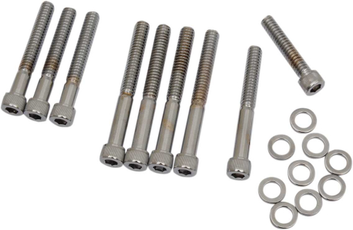 Drag Specialties - Drag Specialties Cam Cover Chrome Socket-Head Bolt Set - Knurled - MK199