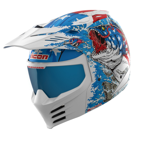 Icon - Icon Elsinore American Basstard Helmet - 0104-3283 - Blue - 2XL