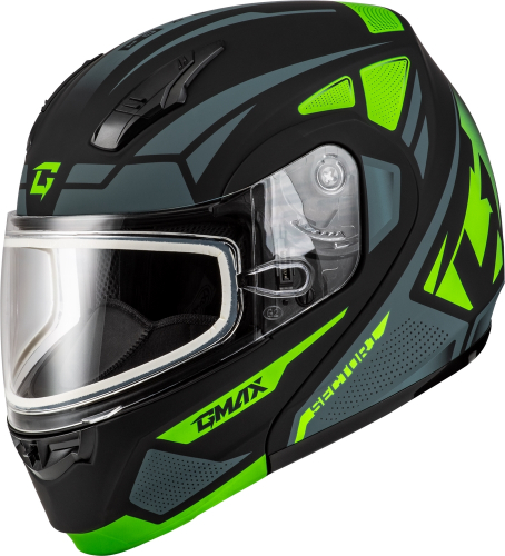 G-Max - G-Max MD-04S Sector Helmet with Dual Lens Shield - M2043778 - Black/Hi-Vis - 2XL