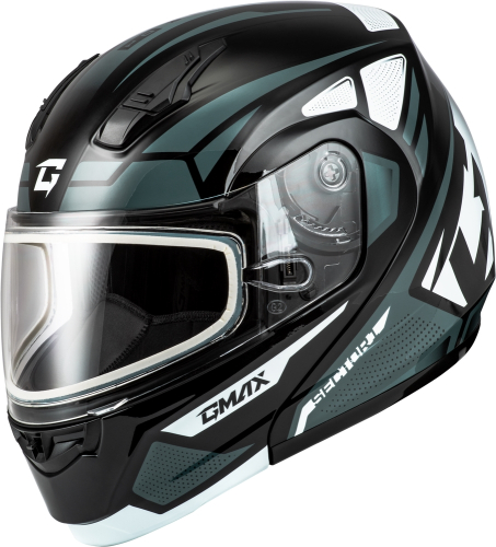 G-Max - G-Max MD-04S Sector Helmet with Dual Lens Shield - M2043369 - Black/Silver - 3XL