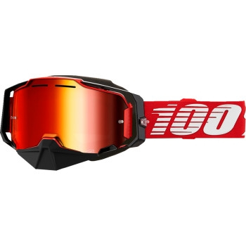 100% - 100% Armega Snow Goggles - 50008-00008 - Red/Red Mirror Lens - OSFM