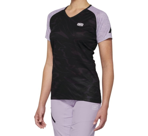 100% - 100% Airmatic Womens Jersey - 40015-00004 - Black/Lavender - Small