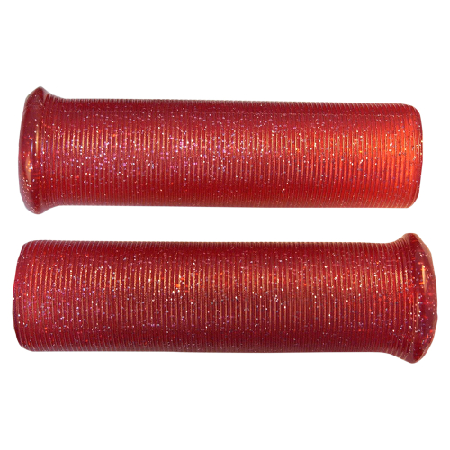 Emgo - Emgo Star Fire Flake Grips for 1in. Handlebars - Red - 42-21114