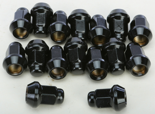 AWC - AWC 3/8 in -24 60' Tapered Black Lug Nut 14mm Head - 16 pack - ALUGB-13BX