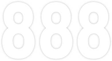 Factory Effex - Factory Effex Pro Numbers 5in. - No. 8 - White - 03-0208