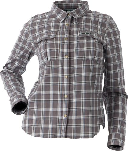 DSG - DSG Plaid Womens Button Down Shirt - 50675 - Gray - Large