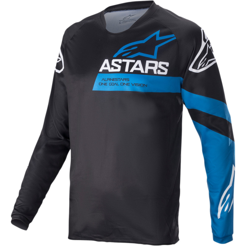 Alpinestars - Alpinestars Racer V3 Long Sleeve Jersey - 1762822-1078-XL - Black/Bright Blue - X-Large