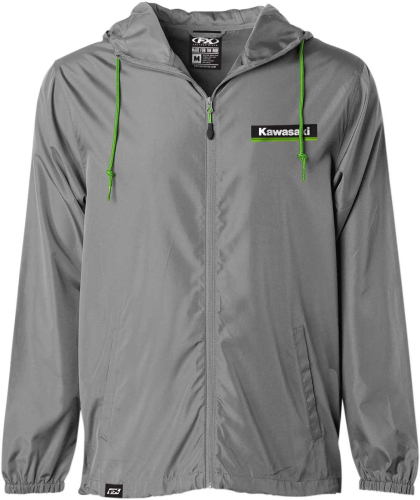 Factory Effex - Factory Effex Kawasaki Windbreaker Jacket - 23-85116 - Charcoal - X-Large
