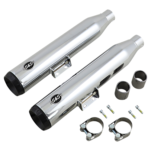 S&S Cycle - S&S Cycle Grand National Slip-On Mufflers - Chrome - 550-0757B