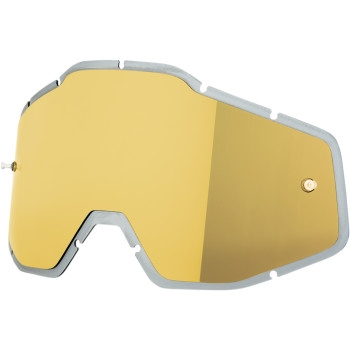 100% - 100% Replacement Lens for Strata MX/Racecraft/Accuri Goggles - Mirror Gold with Post - 51004-009-02