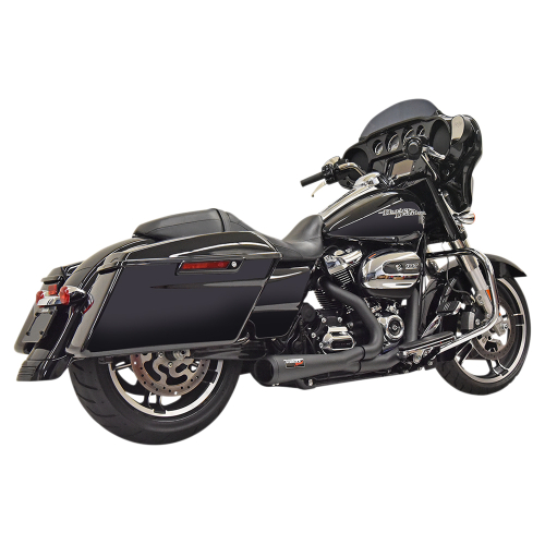 Bassani Manufacturing - Bassani Manufacturing Short Road Rage 2-Into-1 Exhaust System - Black - 1F42RB