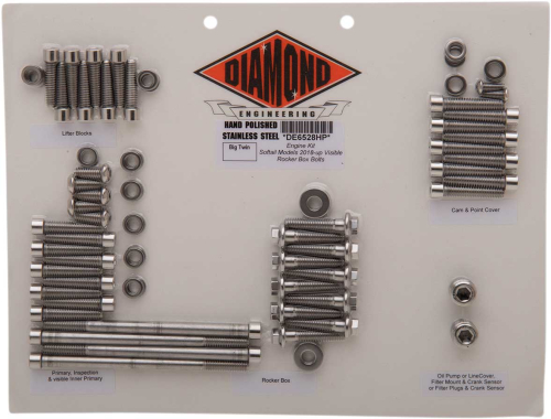Diamond Engineering - Diamond Engineering OEM-Style Polished Stainless Engine Kit - DE6528HP