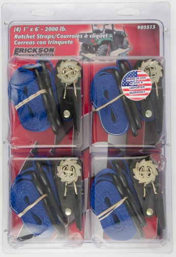 Erickson - Erickson Sportsman ATV Tie-Down Straps - 1in. x 6ft. - Blue - 05513