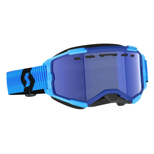 Scott USA - Scott USA Fury Snowcross Goggles - 278605-1034347 - Blue/Black/Blue Chrome Works Lens - OSFM
