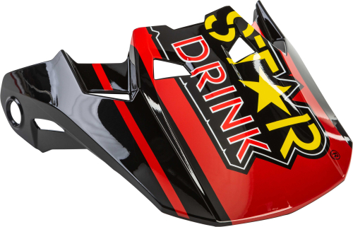 Fly Racing - Fly Racing Visor for Formula CC Helmets - Rockstar Black/Red/Yellow - XL to 2X - 73-4734L