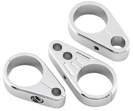 Bikers Choice - Bikers Choice 1in. Plain Dual Cable Throttle Clamp - Chrome - 061109