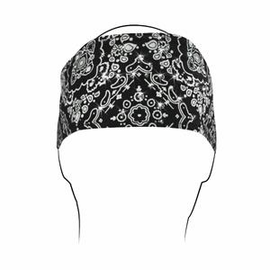 Zan Headgear - Zan Headgear Highway Honey Womens Headband - HHBV101 - Black Paisley Rhinestone