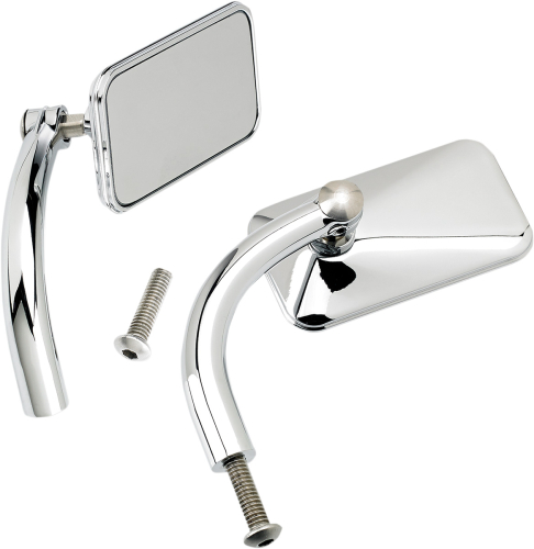Biltwell Inc. - Biltwell Inc. Rectangular Perch Mount Utility Mirror - Chrome - UPRECHDCP
