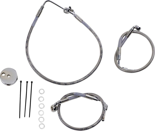 Drag Specialties - Drag Specialties Standard Length Front Stainless Steel Brake Line Kit - Clear - 640116