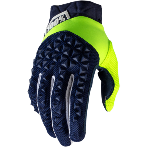 100% - 100% Airmatic Gloves - 10012-261-10 - Fluorescent Yellow/Navy - Small
