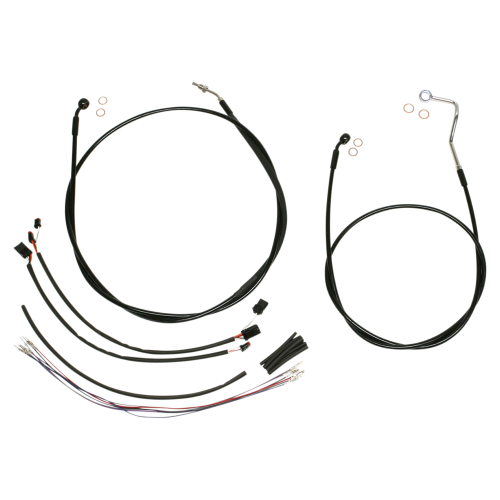 Magnum - Magnum Black Vinyl XR Handlebar Installation Kit with Black Fittings for 12-14in. Ape - 486351