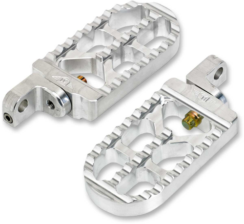 Joker Machine - Joker Machine Adjustable Serrated Long Footpegs - 4 1/2in. Long x 2 1/2in. Wide x 1in. Thick - Raw Aluminum - 08-56-3