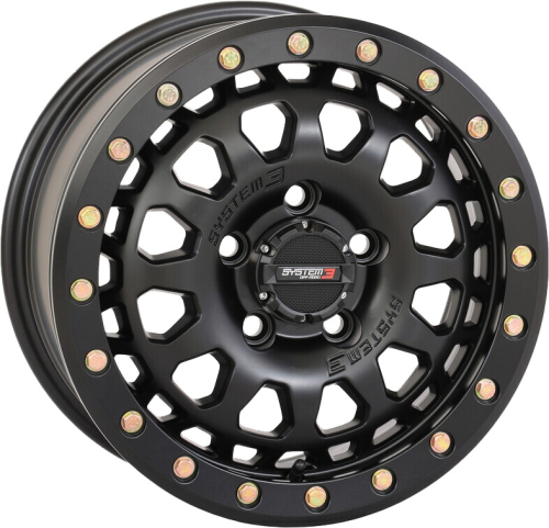 System 3 - System 3 SB-6 Beadlock Wheel - 15x7 - 4+3 (10mm) - 5/4.5 - Matte Black - 15S3-6544