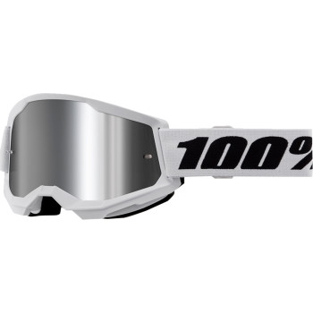 100% - 100% Strata 2 Junior Goggles - 50032-00013 - White/Mirror Silver Lens - OSFM