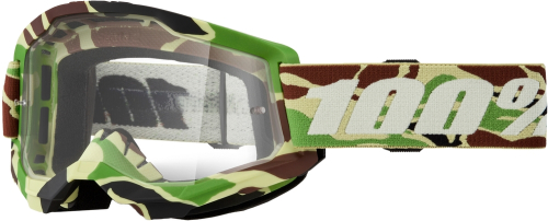 100% - 100% Strata 2 War Camo Goggles - 50027-00024 - War Camo/Clear Lens - OSFM