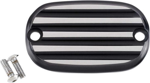 Joker Machine - Joker Machine Rear Brake Master Cylinder Cover - Finned - Black Anodized/Silver - 08-01-2