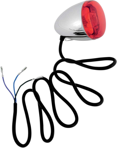 Chris Products - Chris Products Duece-Style Turn Signal Lamps - Front - Dual Filament - Red Lens - Chrome - 8500R