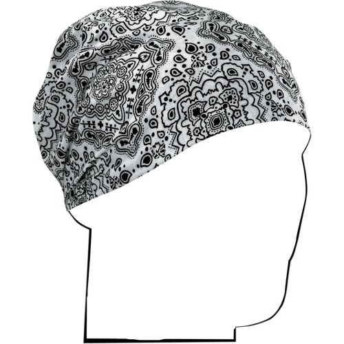 Zan Headgear - Zan Headgear 100% Cotton Headwraps - HBW102 - Paisley White - OSFM