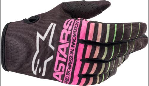 Alpinestars - Alpinestars Radar Youth Gloves - 3541822-1669-L - Black/Green Neon/Pink Fluo - Large