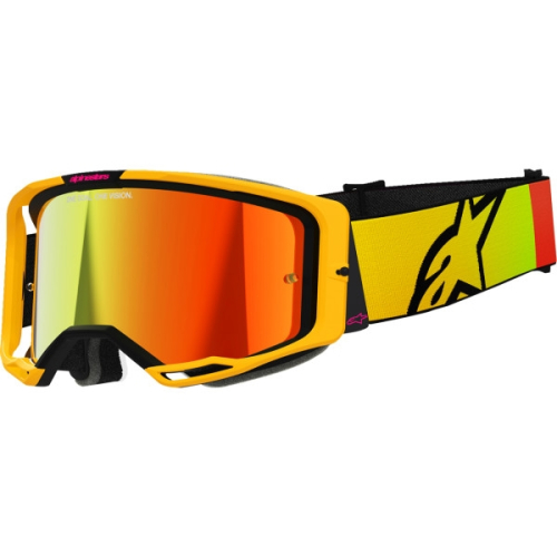 Alpinestars - Alpinestars Vision 8 Corp Goggles - 5101625-5023 - Yellow/Pink/Red Mirror Lens - OSFM