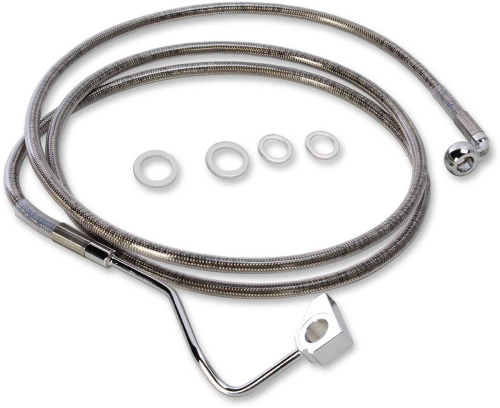 Drag Specialties - Drag Specialties Extended Stainless Steel Front Brake Line Kit - Clear Coated - 68.5in. (+4in.) - 1741-4499