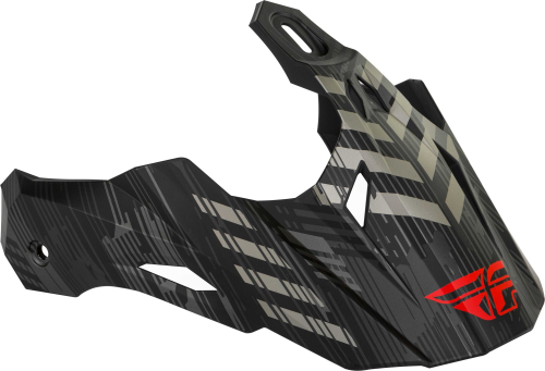 Fly Racing - Fly Racing Visor for Trekker Quantum Helmets - Matte Black/Gray/Red - 73-31301