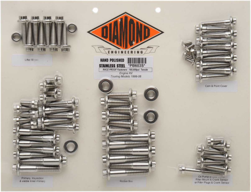 Diamond Engineering - Diamond Engineering 12-Point Polished Stainless Engine Kit - PB603S