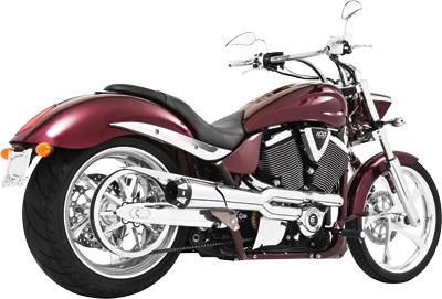 Freedom Performance - Freedom Performance American Outlaw High 2-Into-1 Exhaust System - Chrome with Black Tip - MV00040