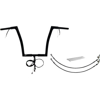 Fat Baggers, Inc. - Fat Baggers, Inc. 1-1/4in. Plug and Play EZ Install Flat Top Handlebar Kit - Black - 702914-B