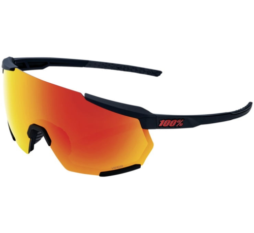 100% - 100% Racetrap 3.0 Sunglasses - 60004-00003 - Soft Tact Black/Hiper Red Mirror Lens - OSFM