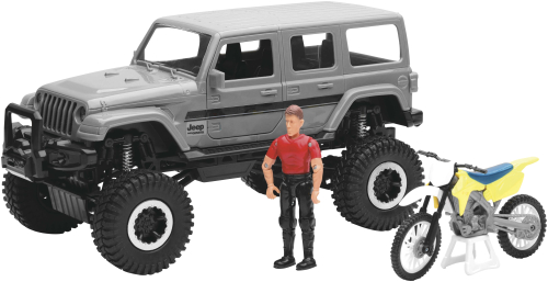 New Ray Toys - New Ray Toys 1:18 Scale Jeep and Dirt Bike Set - 37446